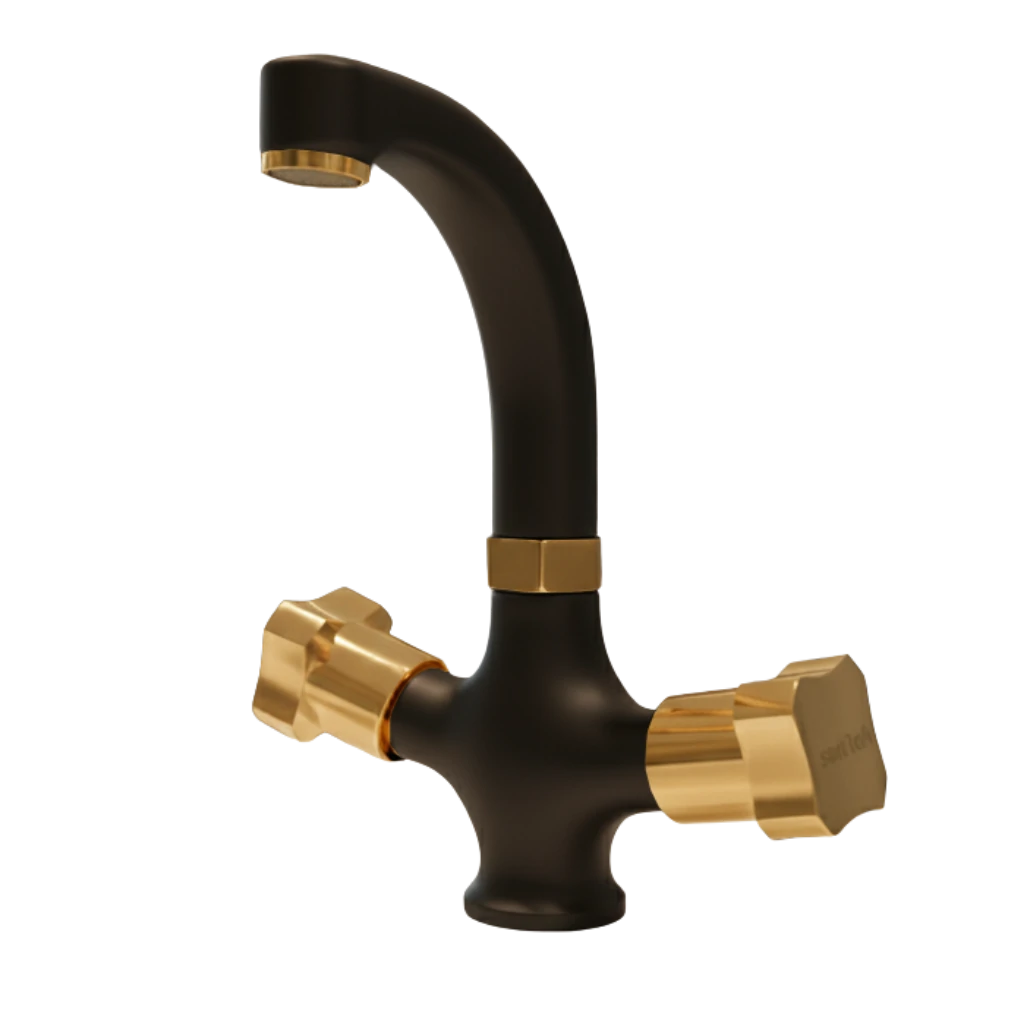 Cancer - Basin Mixer - Black & Gold
