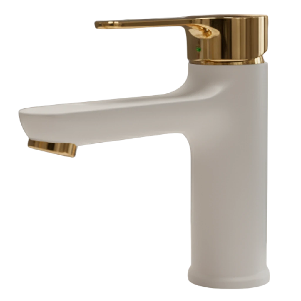 Eco - Basin Mixer - White & Gold Eco - Basin Mixer - White & Gold