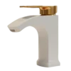 Flow - Basin Mixer - White & Gold