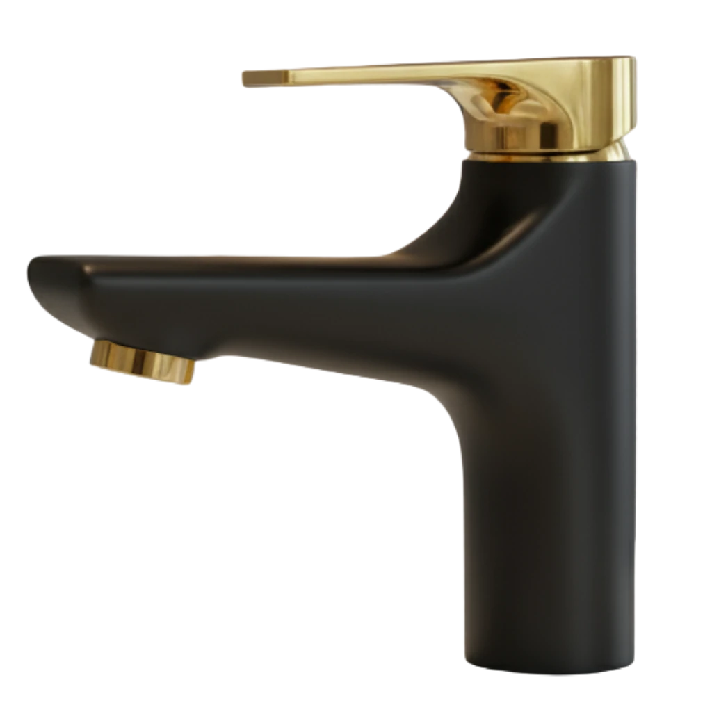 Gist - Basin Mixer - Black & Gold