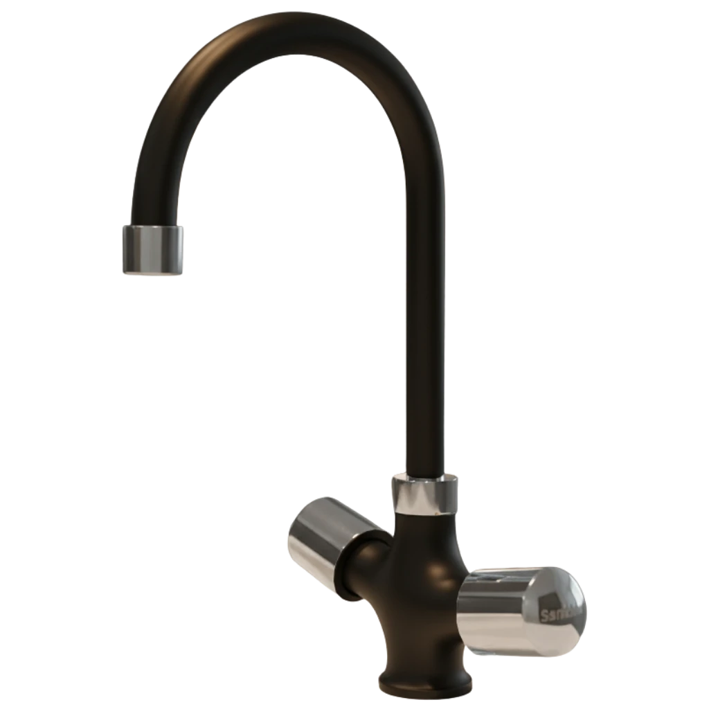 Leo - Basin Mixer - Black & Chrome Leo - Basin Mixer - Black & Chrome