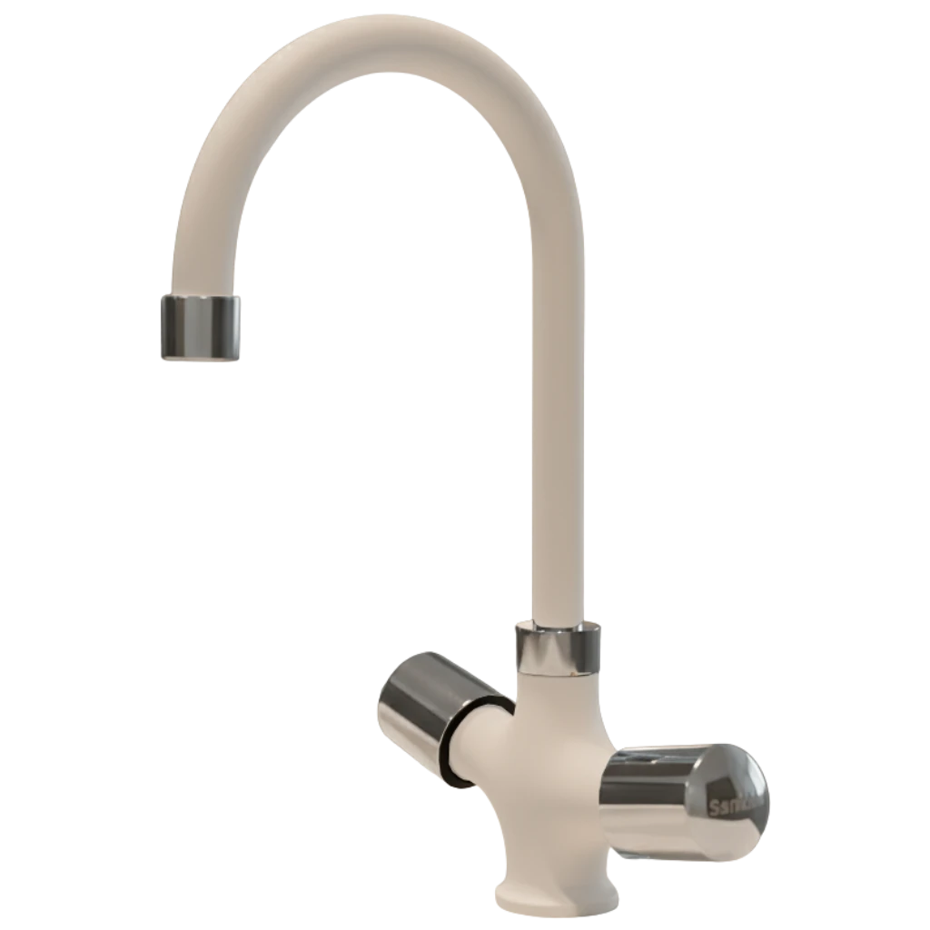 Leo - Basin Mixer - White & Chrome Leo - Basin Mixer - White & Chrome