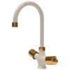 Leo - Basin Mixer - White & Gold Leo - Basin Mixer - White & Gold