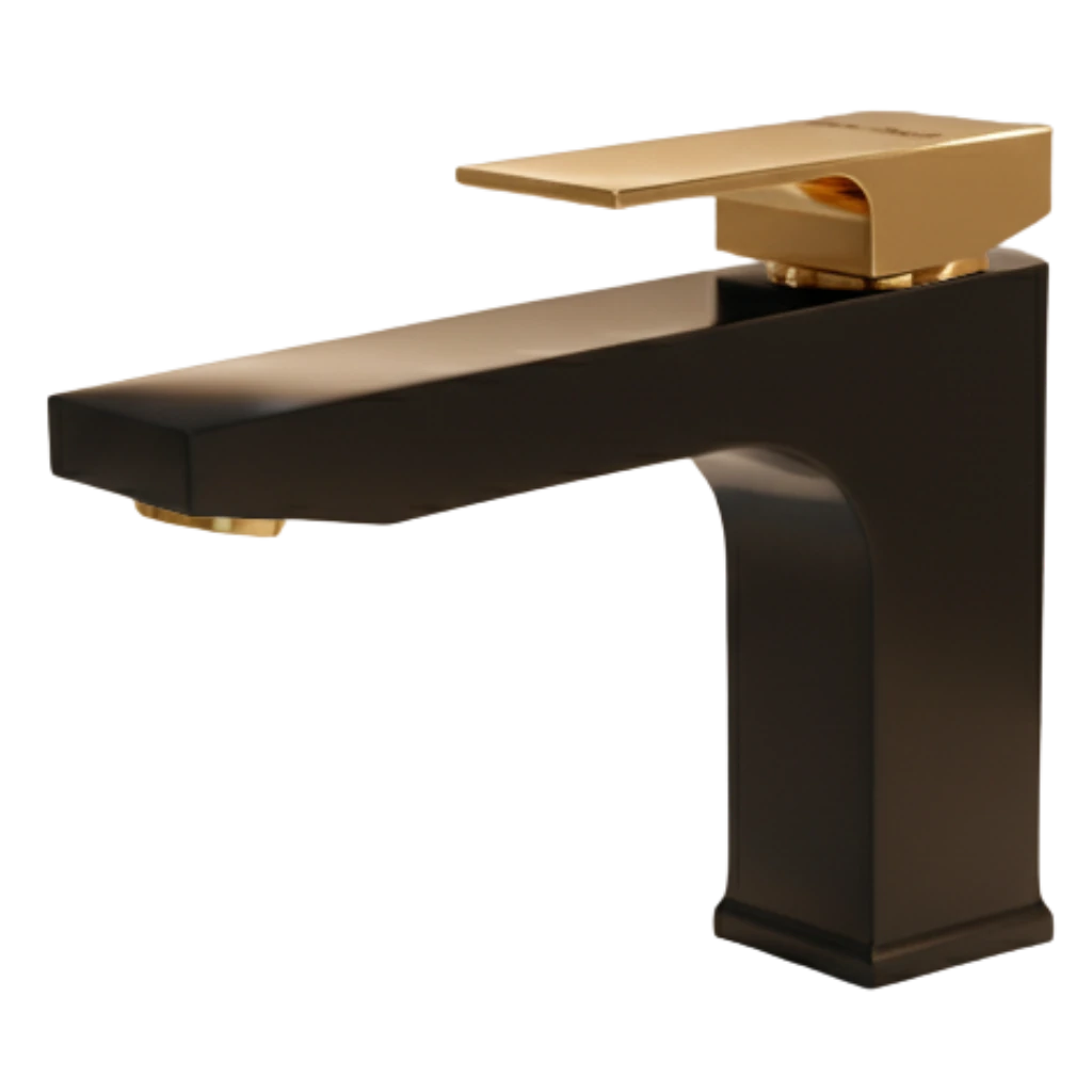 Valor - Basin Mixer - Black & Gold Valor - Basin Mixer - Black & Gold