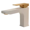 Valor - Basin Mixer - White & Gold Valor - Basin Mixer - White & Gold