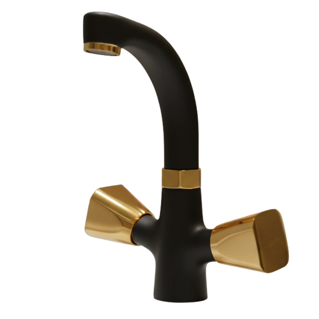 Virgo - Basin Mixer - Black and Gold