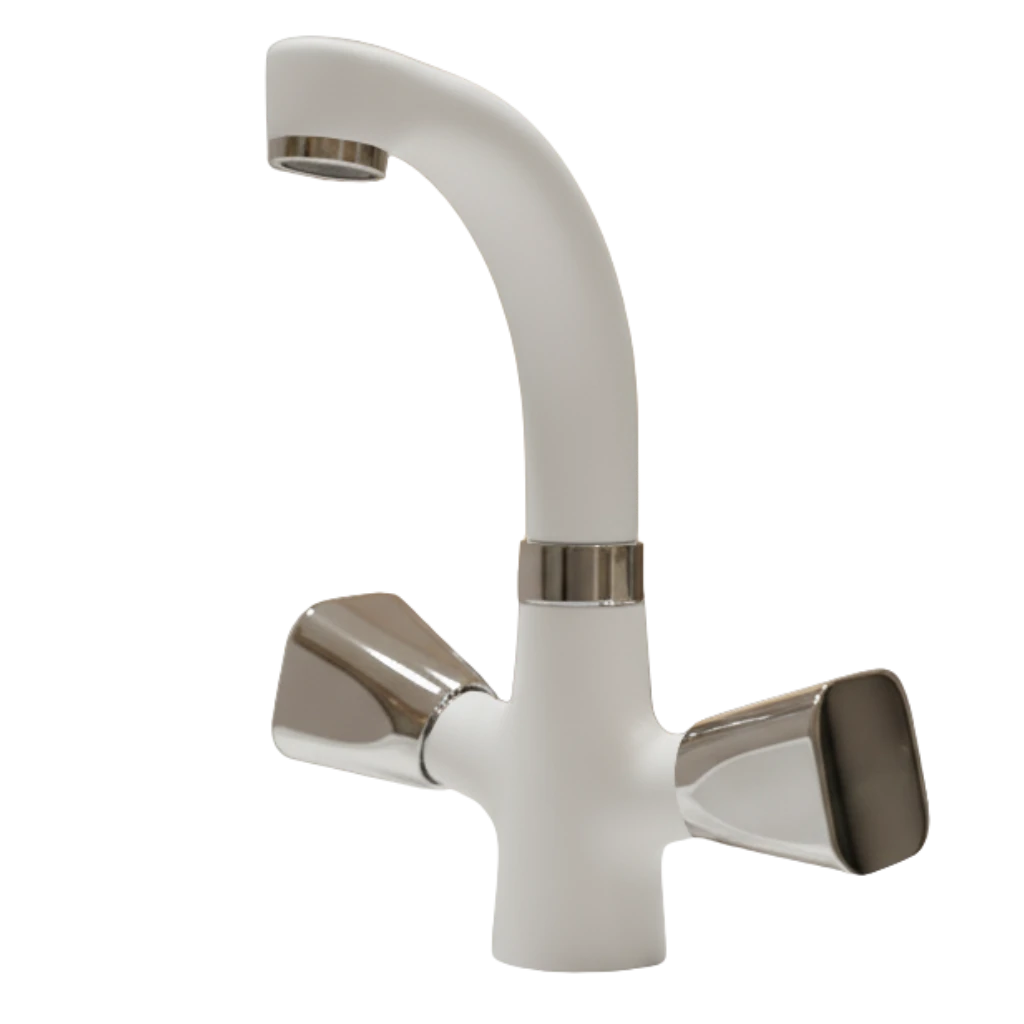 Virgo - Basin Mixer - White and Chrome